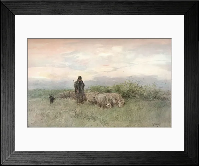 Framed Print : Shepherd and Flock, 19th century. Artist: Anton Mauve Framed Print : Shepherd and Flock, 19th century. Artist: Anton Mauve