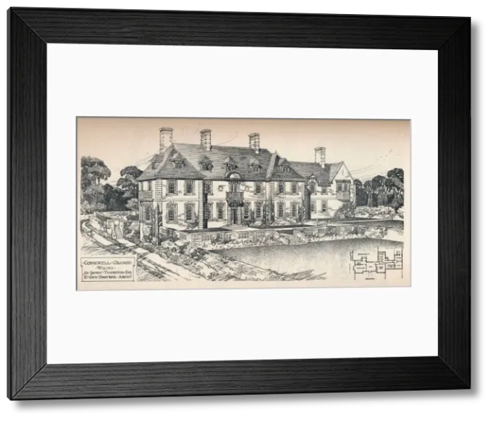 Framed Print : Conkwell Grange, Wilts. E. Guy Dawber, Architect, c1907. Artist: Edward Guy Dawber Framed Print : Conkwell Grange, Wilts. E. Guy Dawber, Architect, c1907. Artist: Edward Guy Dawber