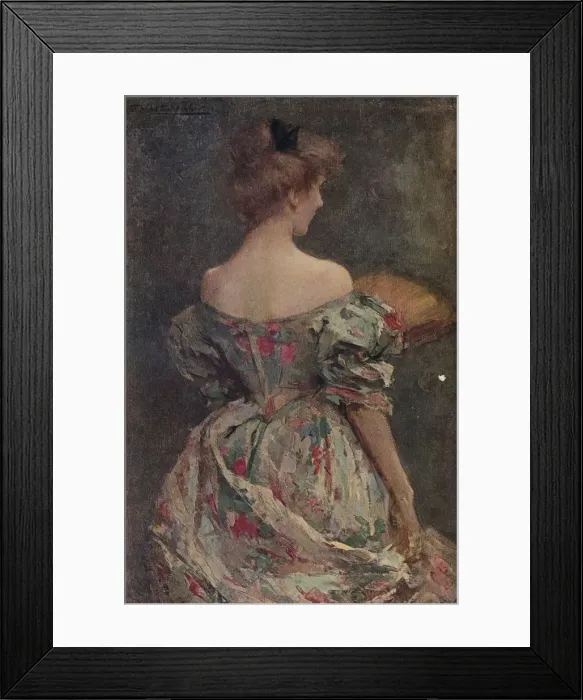 Framed Print : The Flowered Gown, c19th century. Artist: Samuel Melton Fisher Framed Print : The Flowered Gown, c19th century. Artist: Samuel Melton Fisher
