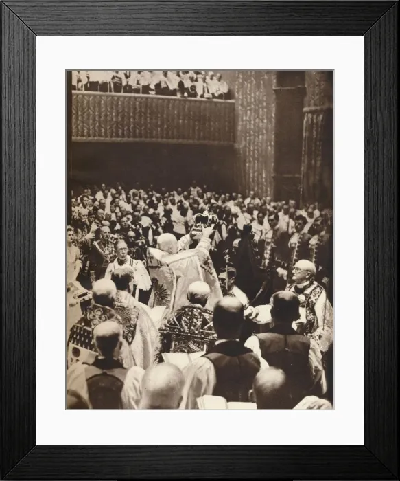 Framed Print : George VI is crowned with St. Edwards Crown on the day of his coronation, 1937 Framed Print : George VI is crowned with St. Edwards Crown on the day of his coronation, 1937