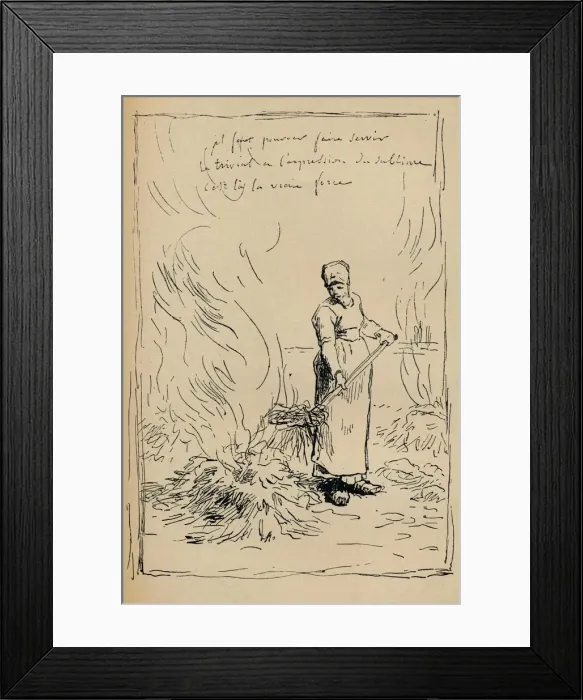 Framed Print : Peasant Burning Weeds, 19th century. Artist: Jean Francois Millet Framed Print : Peasant Burning Weeds, 19th century. Artist: Jean Francois Millet