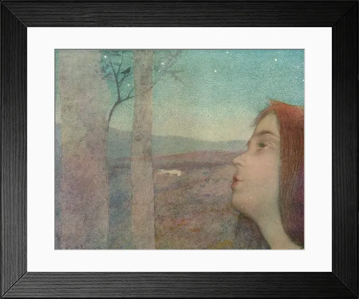 Framed Print : Appel a l?oiseau (The Bird Call), c1908. Artist: Alexandre de Riquer Framed Print : Appel a l?oiseau (The Bird Call), c1908. Artist: Alexandre de Riquer