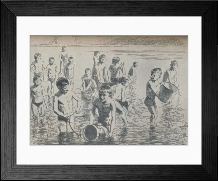 Framed Print : Boys Bathing, c1911. Artist: Philipp Franck Framed Print : Boys Bathing, c1911. Artist: Philipp Franck