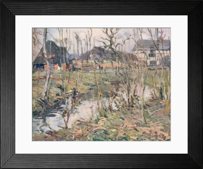 Framed Print : A Normandy Farm, c1911. Artist: George Oberteuffer Framed Print : A Normandy Farm, c1911. Artist: George Oberteuffer