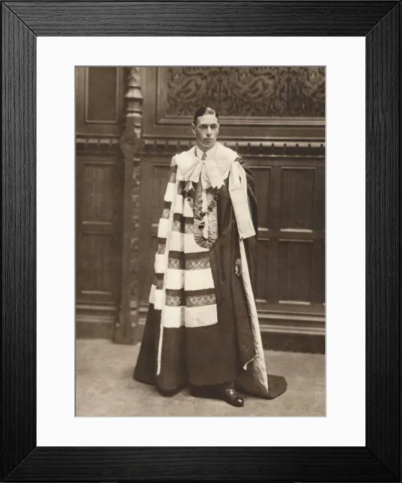 Framed Print : The Duke of York in robes of the House of Lords, 1920. Artist: Vandyk Framed Print : The Duke of York in robes of the House of Lords, 1920. Artist: Vandyk
