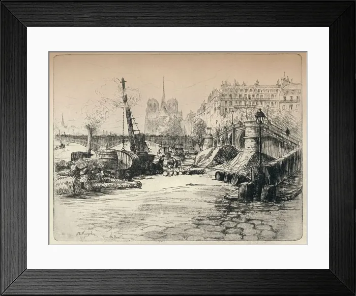 Framed Print : Notre-Dame and the Quai de Bethune, 1915. Artist: AR Kempken Framed Print : Notre-Dame and the Quai de Bethune, 1915. Artist: AR Kempken