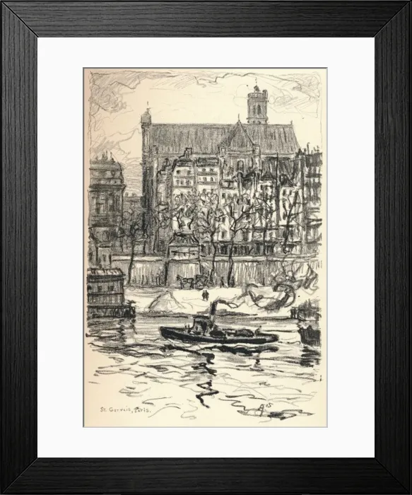 Framed Print : St Gervais, 1915. Artist: Frank Milton Armington Framed Print : St Gervais, 1915. Artist: Frank Milton Armington