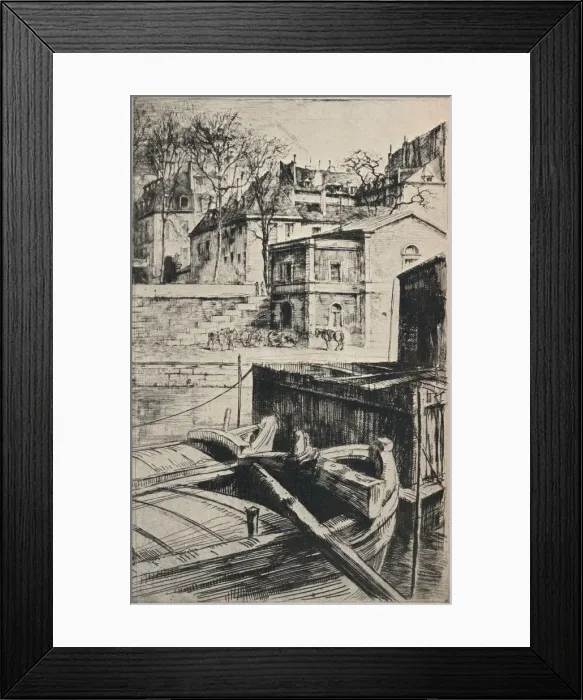 Framed Print : Quai des Celestins, 1915. Artist: Charles Heyman Framed Print : Quai des Celestins, 1915. Artist: Charles Heyman