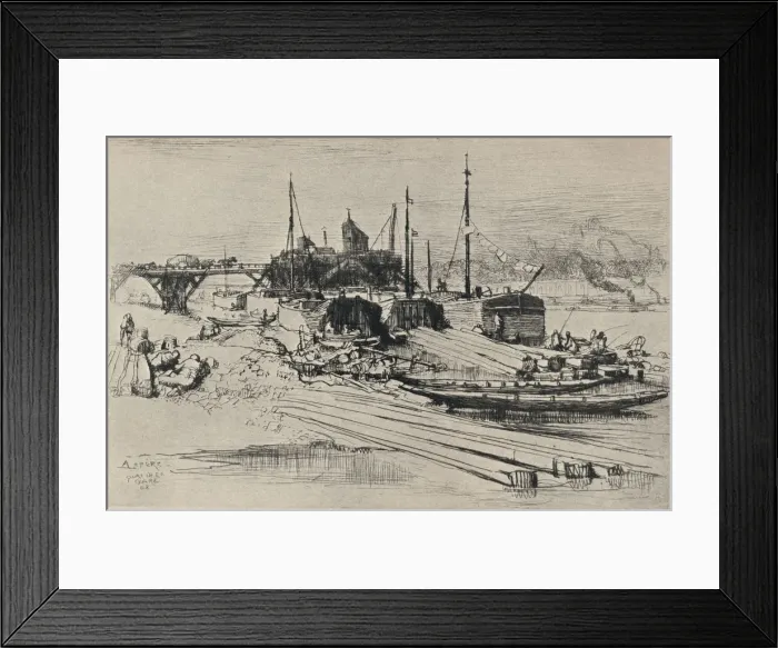 Framed Print : Public Waste Dump, Quai de la Gare, 1915. Artist: Auguste Lepere Framed Print : Public Waste Dump, Quai de la Gare, 1915. Artist: Auguste Lepere