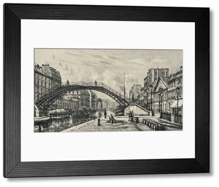 Framed Print : Quai de Jemmapes, 1915. Artist: Lucien Gautier Framed Print : Quai de Jemmapes, 1915. Artist: Lucien Gautier