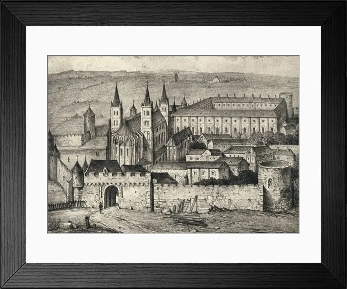 Framed Print : The Abbey of St Germain-des-Pres in the 14th Century, 1915 Framed Print : The Abbey of St Germain-des-Pres in the 14th Century, 1915