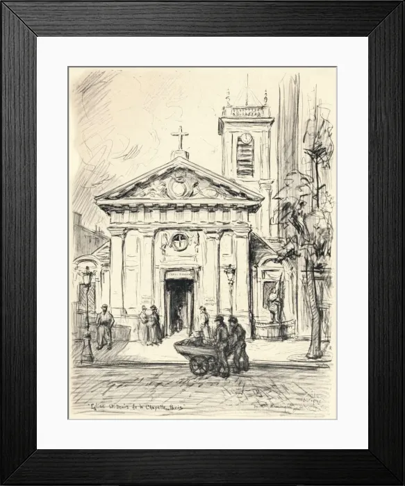 Framed Print : Church of St Denis de la Chapelle, 1915. Artist: Frank Milton Armington Framed Print : Church of St Denis de la Chapelle, 1915. Artist: Frank Milton Armington