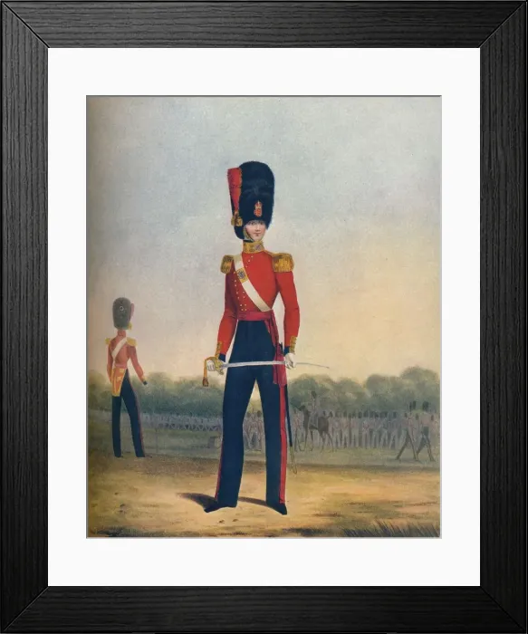 Framed Print : Officer of the Coldstream Guards (winter dress), 19th century (1909). Artists: Ralph Nevill, L Mansion,s Eschauzier Framed Print : Officer of the Coldstream Guards (winter dress), 19th century (1909). Artists: Ralph Nevill, L Mansion,s Eschauzier