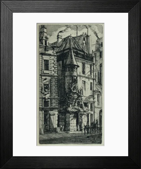 Framed Print : Turret, Rue de la Tixeranderie, 1915. Artist: CH Meryon Framed Print : Turret, Rue de la Tixeranderie, 1915. Artist: CH Meryon