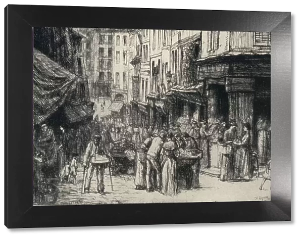 The Crowd, Rue Mouffetard, 1915. Artist: Charles Heyman