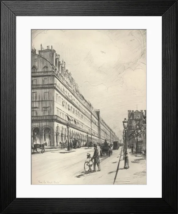 Framed Print : Rue de Rivoli, 1915. Artist: Frank Milton Armington Framed Print : Rue de Rivoli, 1915. Artist: Frank Milton Armington