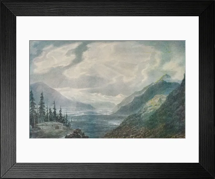Framed Print : An Alpine Valley, 18th century. Artist: John Robert Cozens