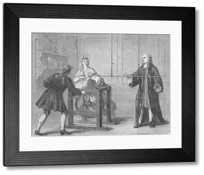 Framed Print : The discovery of the Leyden Jar, 1745 (1894) Framed Print : The discovery of the Leyden Jar, 1745 (1894)