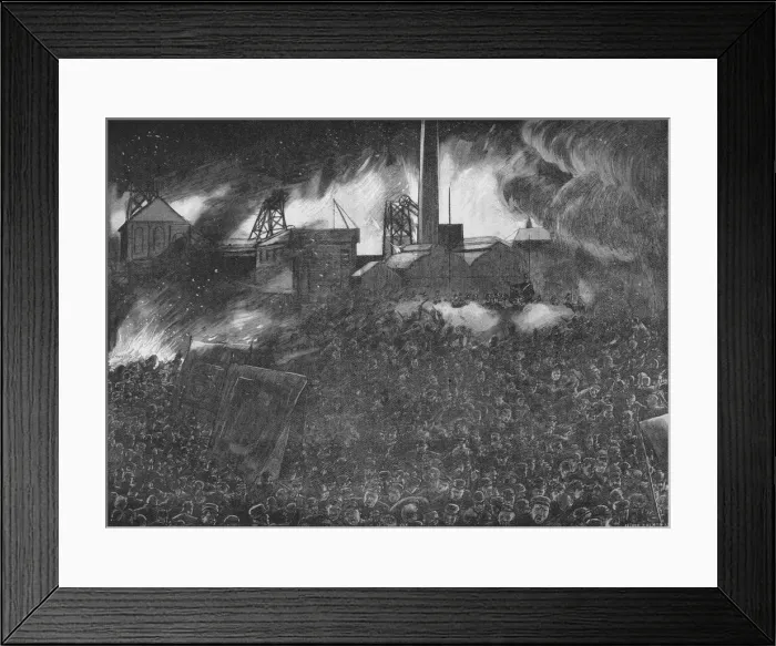 Framed Print : Featherstone riots: the soldiers firing on the people, 1893 (1906). Artist: Arthur Salmon Framed Print : Featherstone riots: the soldiers firing on the people, 1893 (1906). Artist: Arthur Salmon