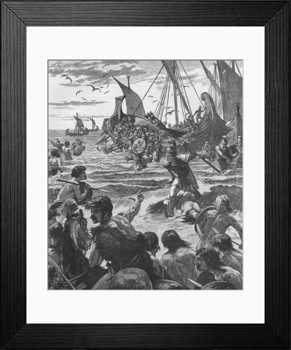 Framed Print : Landing of the Romans on the coast of Kent, 43 (1905) Framed Print : Landing of the Romans on the coast of Kent, 43 (1905)