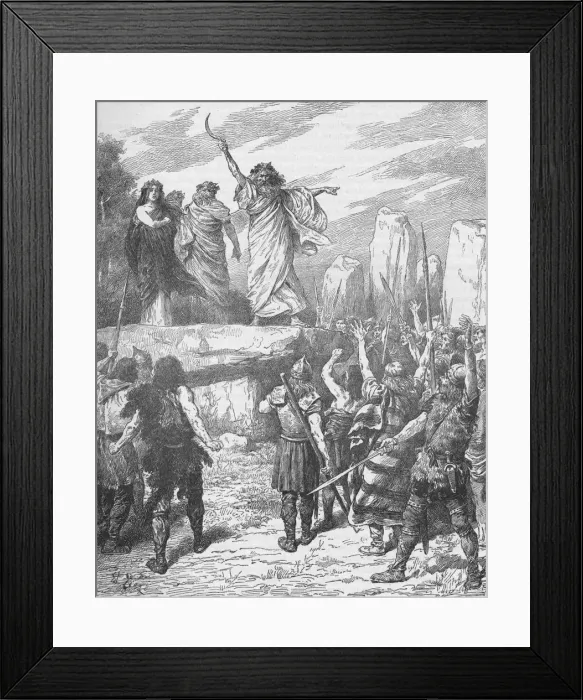 Framed Print : Druids inciting the Britons to oppose the landing of the Romans, 43 (1905) Framed Print : Druids inciting the Britons to oppose the landing of the Romans, 43 (1905)