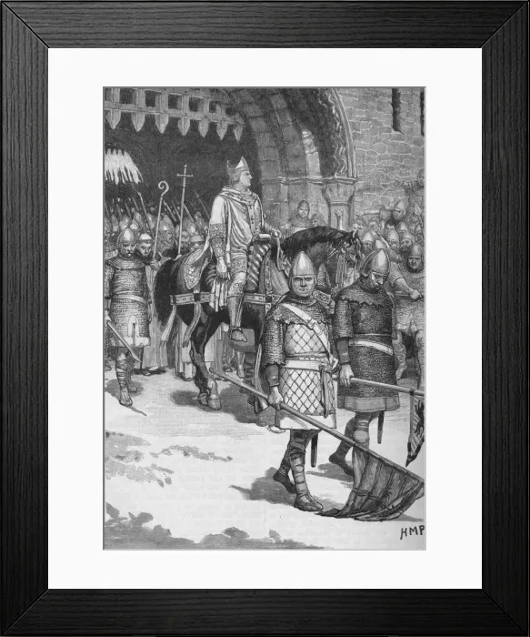 Framed Print : Departure of Bishop Odo from Rochester, 1088 (1905). Artist: HMP Framed Print : Departure of Bishop Odo from Rochester, 1088 (1905). Artist: HMP