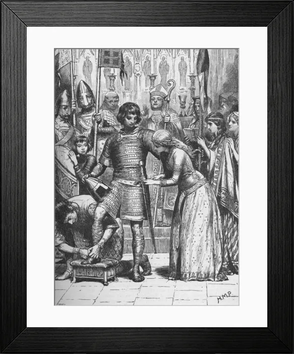 Framed Print : Initiation into the Order of Knighthood, 1905. Artist: HMP Framed Print : Initiation into the Order of Knighthood, 1905. Artist: HMP