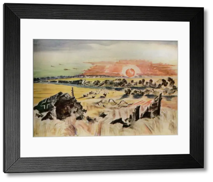 Framed Print : Bomber in the Corn, 1940. Artist: Paul Nash Framed Print : Bomber in the Corn, 1940. Artist: Paul Nash