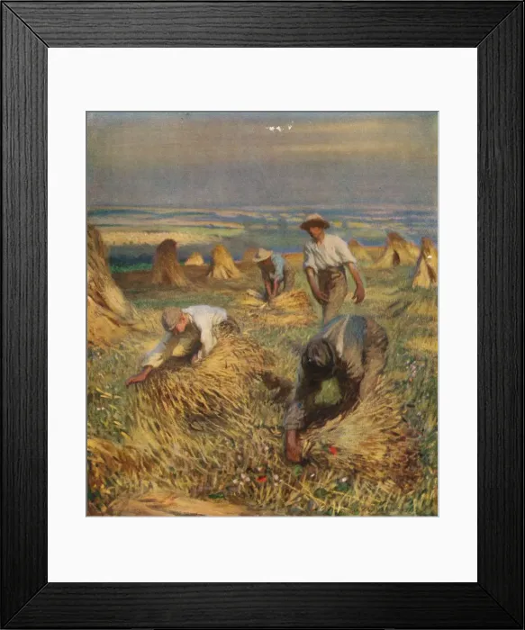 Framed Print : Tying the Sheaves, 1902, (1923). Artist: George Clausen Framed Print : Tying the Sheaves, 1902, (1923). Artist: George Clausen