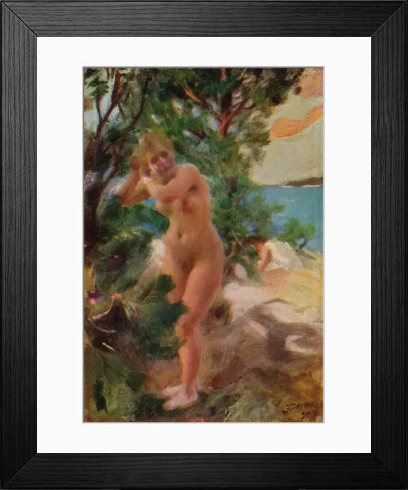 Framed Print : After the Bath, 1895. Artist: Anders Leonard Zorn Framed Print : After the Bath, 1895. Artist: Anders Leonard Zorn
