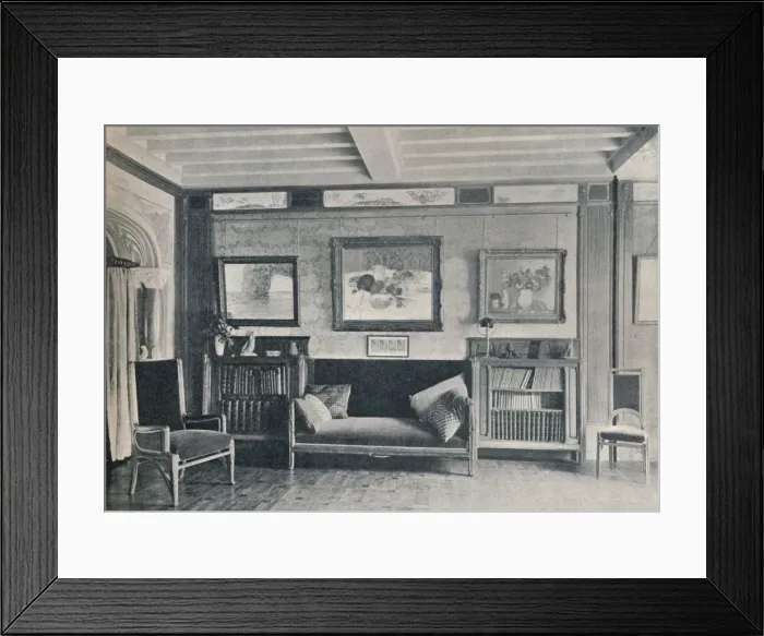 Framed Print : A room in the Paris residence of monsieur G. Roucher, with furniture by Maurice Dufrene, c1909 Framed Print : A room in the Paris residence of monsieur G. Roucher, with furniture by Maurice Dufrene, c1909