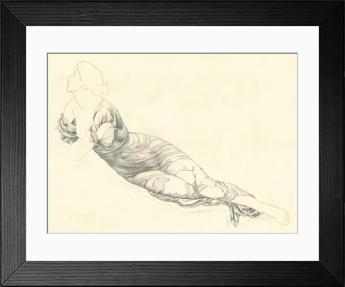 Framed Print : Study in Drapery, c1900. Artist: Henry Holiday Framed Print : Study in Drapery, c1900. Artist: Henry Holiday