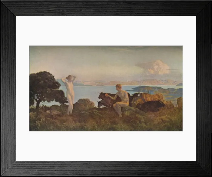 Framed Print : Le Jugement de Paris, c1909. Artist: Emile-Rene Menard Framed Print : Le Jugement de Paris, c1909. Artist: Emile-Rene Menard