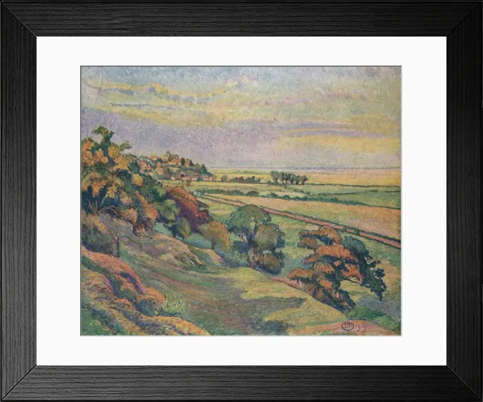 Framed Print : Rye from Cadborough, Sunset, 1913. Artist: Lucien Pissaro Framed Print : Rye from Cadborough, Sunset, 1913. Artist: Lucien Pissaro