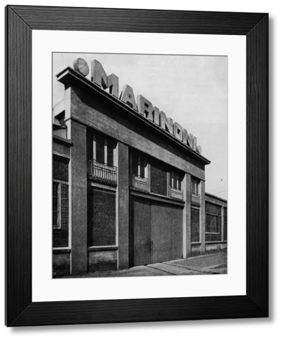 Framed Print : Facade of the Ateliers Marinoni, Montataire (Oise) architects, Perret Freres, c1928 Framed Print : Facade of the Ateliers Marinoni, Montataire (Oise) architects, Perret Freres, c1928