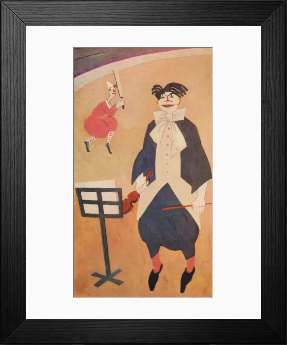 Framed Print : The Clown. Mural Decoration in Boulestins Restaurant, London, c1927. Artist: Jean-Emile Laboureur Framed Print : The Clown. Mural Decoration in Boulestins Restaurant, London, c1927. Artist: Jean-Emile Laboureur
