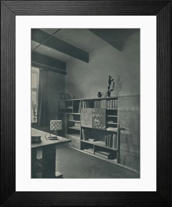 Framed Print : Corner of a library designed by Hans Hartl, c1927 Framed Print : Corner of a library designed by Hans Hartl, c1927