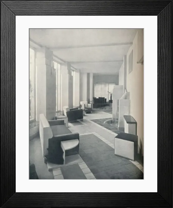 Framed Print : View of the Sun Room in daylight, showing the three windows and columns, 1930 Framed Print : View of the Sun Room in daylight, showing the three windows and columns, 1930
