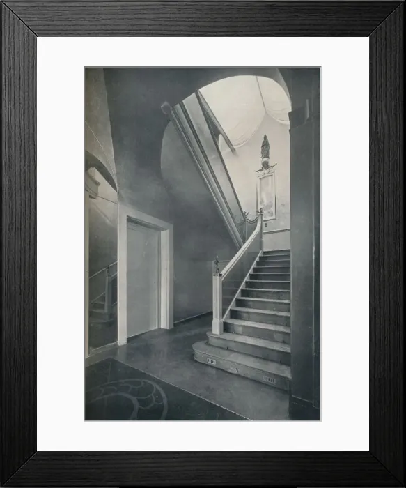 Framed Print : Staircase and hall of Finella by architect Raymond McGrath (1903-1977), 1930