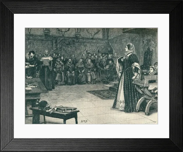 Framed Print : Trial of Mary Queen of Scots in Fotheringhay Castle, 1586 (1905) Framed Print : Trial of Mary Queen of Scots in Fotheringhay Castle, 1586 (1905)