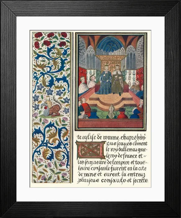 Framed Print : Illuminated page, with bordering, c1480 (1905) Framed Print : Illuminated page, with bordering, c1480 (1905)