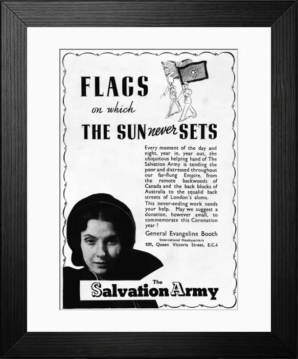 Framed Print : The Salvation Army - Flags on Which the Sun Never Sets, 1937 Framed Print : The Salvation Army - Flags on Which the Sun Never Sets, 1937