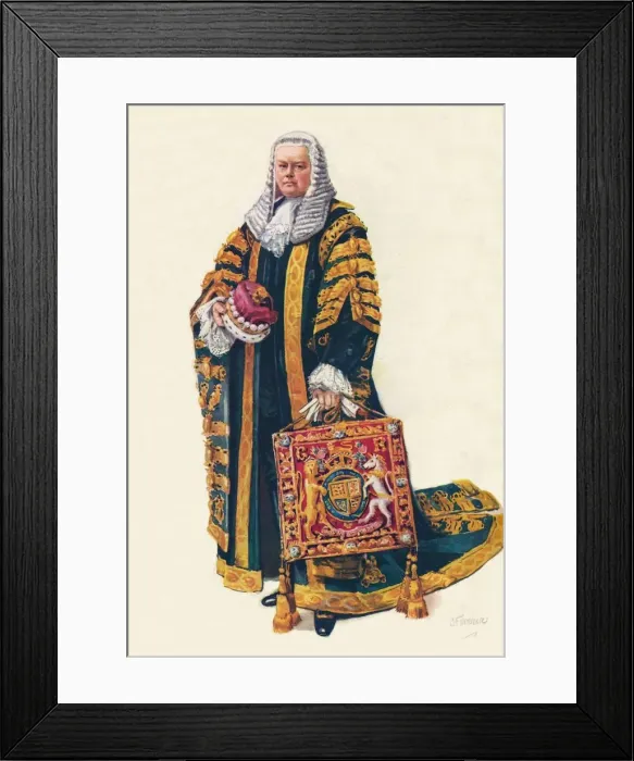 Framed Print : The Lord Chancellor In His Coronation Robes, 1937 Framed Print : The Lord Chancellor In His Coronation Robes, 1937