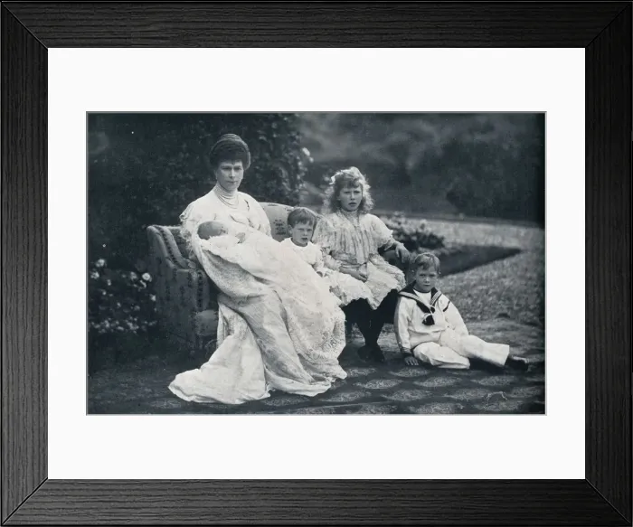 Framed Print : Queen Mary and four of her children, 1905, (1936) Framed Print : Queen Mary and four of her children, 1905, (1936)