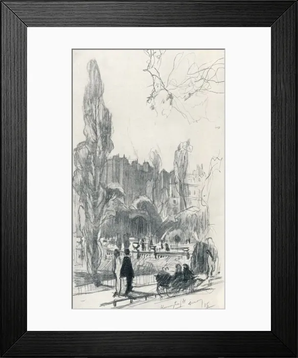 Framed Print : In Kensington Gardens - Stage One, c1920. Artist: Claude Allin Shepperson Framed Print : In Kensington Gardens - Stage One, c1920. Artist: Claude Allin Shepperson
