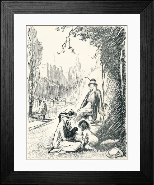Framed Print : In Kensington Gardens - Stage Six, c1920. Artist: Claude Allin Shepperson Framed Print : In Kensington Gardens - Stage Six, c1920. Artist: Claude Allin Shepperson