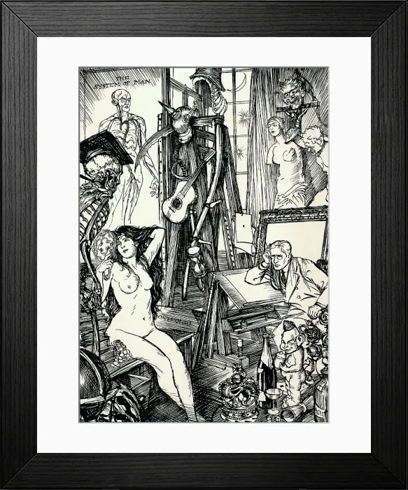 Framed Print : The Cartoonist - Stage VI, c1920. Artist: Edmund Joseph Sullivan Framed Print : The Cartoonist - Stage VI, c1920. Artist: Edmund Joseph Sullivan