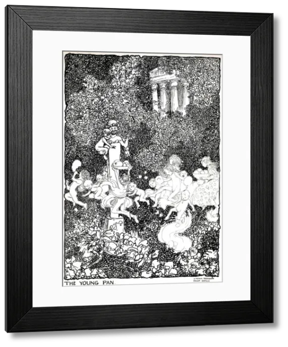 Framed Print : The Young Pan - Stage One, c1920. Artist: W Heath Robinson Framed Print : The Young Pan - Stage One, c1920. Artist: W Heath Robinson