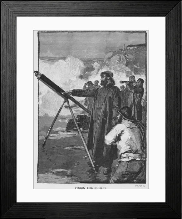 Framed Print : Firing The Rocket, c1880 Framed Print : Firing The Rocket, c1880
