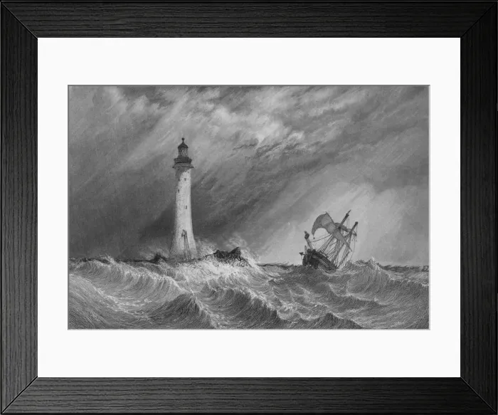 Framed Print : Eddystone Light-House, 1836. Artist: William Bernard Cooke Framed Print : Eddystone Light-House, 1836. Artist: William Bernard Cooke